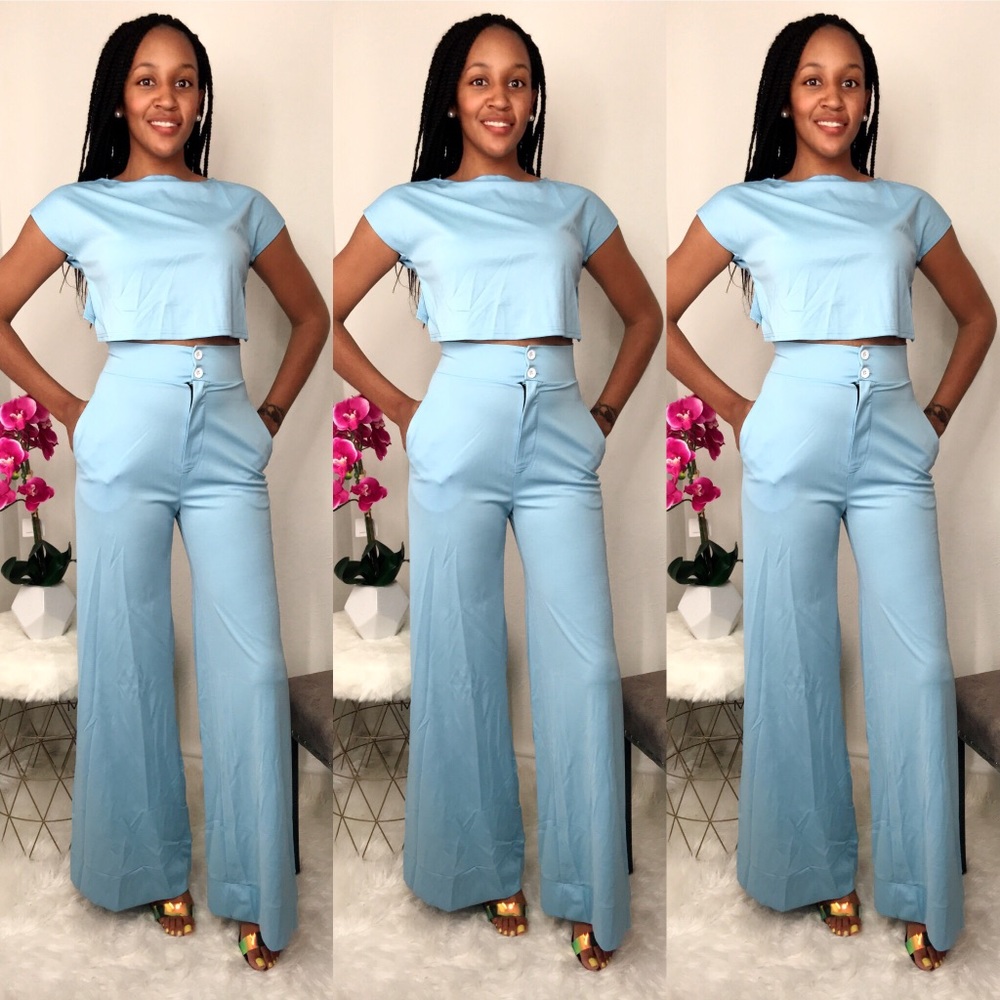 🔥💙Powder Blue 2PIECE Pants Set!💙🔥